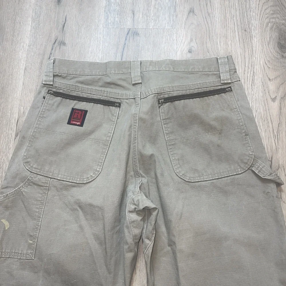 Wrangler RIGGS Workwear Carpenter Pants Mens 33x32 Green Utility Pockets Work
